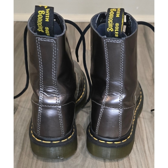 Doc Martens Pascal Pewter Spectra Metallic Leather Boots, Size 6 US - Picture 6 of 13